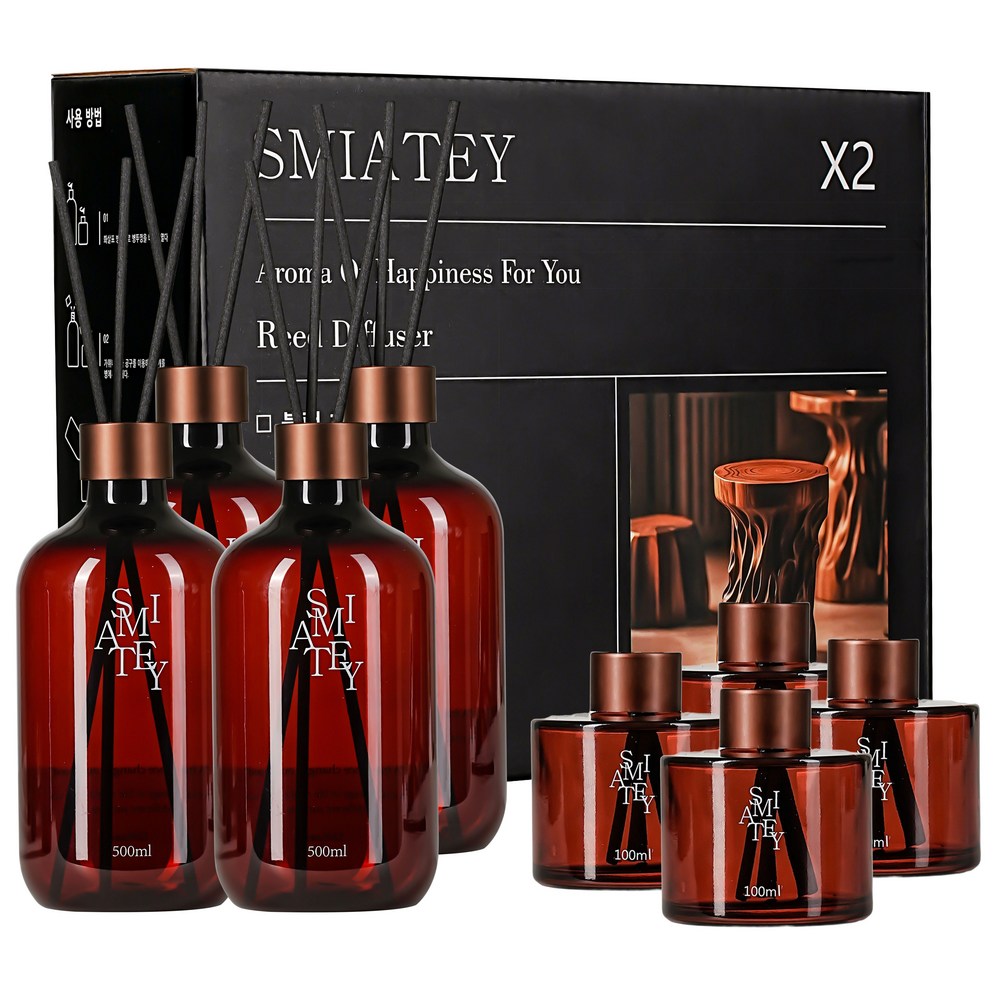 스미어티 디퓨저 대용량 실내 방향제 리필액 선물 세트 집 화장실 방향제 500ml, 호텔목재, 4개 — 쿠팡 골드박스 특가 18,530원