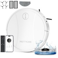 PrettyCare 스마트 물걸레 로봇청소기 흰색 C2