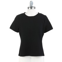 튈 베이직 탑 뒷지퍼 포함 반소매