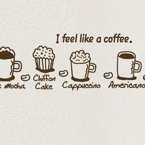 카페스티커_I feel like a coffee2, 다크브라운, 2개입