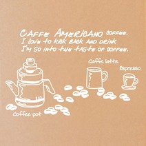 카페스티커_Italian roast coffee 1:3, 화이트, 1개