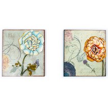 FS14-066 꽃액자 (그린/오렌지) SET, 2개입