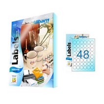 [올바른] 투명방수라벨 (레이저용) -(원형48칸), 25매, AL448CP