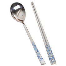 테이블아트 버블테드 수저세트, 블루, 1개, 2p (숟가락 1p, 젓가락 1p)