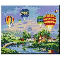 큐브아트 보석 십자수, 열기구여행, 1개