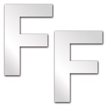 문자 F 아크릴 미러 모던 2p, 은색