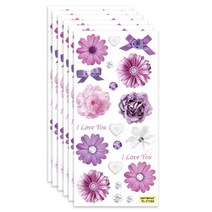 홈코디 스티커, 퍼플플라워, 3개
