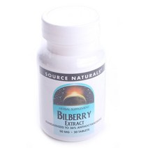 Source Naturals 빌베리 추출물 타블렛 50mg 타블렛, 30개입, 1개, 30정
