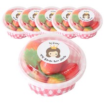 황씨네도시락 뉴미니원형 본체 6p + 뚜껑 6p + 뉴왕관걸 스티커 살구색 3p + 화이트 3p, 1세트