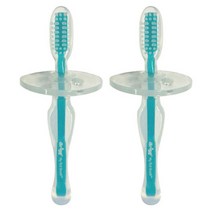 앙쥬 유아용 실리콘칫솔 2단계, 투명, 2개입