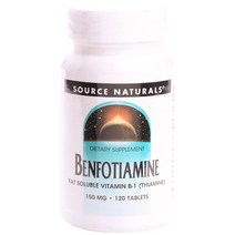 소스내츄럴스 벤포티아민 150mg 타블렛 글루텐 프리 무설탕, 120개입, 1개