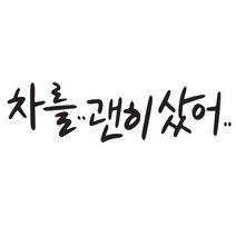 본투로드 초보 운전 스티커 캘리그라피 TYPE 8 차를 괜히 샀어, 흰색, 1개