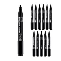 모나미 생잉크 유성매직 사각닙 Liquid Permanent Marker 121, (C:Black), 12개