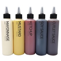 핸드팩토리 모던 스몰 소스통 5p + 블랙캡 5p +라벨 1p 세트, 250ml, 5개