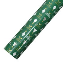 크리스마스 비닐 증착롤 포장지 53cm x 17m, 골드트리 그린, 1개