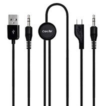 카엔텔 옥스 멀티 USB 데이터 케이블, 블랙, 마이크로5핀 AUX 케이블