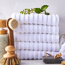 소프트터치 데일리 퓨어 수건 115g, 화이트, 5개