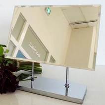 유일아트 사각면치 탁상거울, 실버