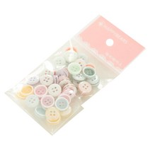 해피베어스 에코테 파스텔 단추 10 mm, 혼합 색상, 1팩