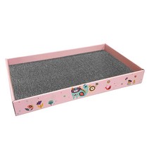 힐링타임 띵가띵가 우주 알뜰형 고양이 스크래쳐 NH-2106, 케이스(핑크), 카페트(그레이), 1개