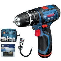 보쉬 10.8V 무선 해머드릴 풀세트, GSB 10.8-2LI 풀세트 + 두루마리 100p세트 + 플렉시블 샤브트 + 볼트 리무버 세트, 1세트