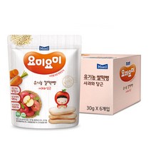 매일유업 요미요미 유기농 쌀떡뻥 30g, 사과와 당근, 6개