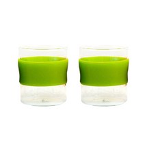 Viva Curve 내열 Coffee Glass 2P세트 그린 2개