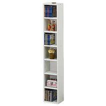 타워형 틈새 CD장 7칸, 화이트, 7단