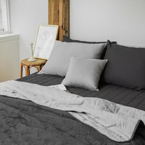 더자리 에코 항균 마이크로 누빔 이불 앤 스프레드, 믹스실비아그레이