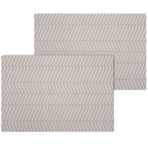 마이다락 사선패턴 식탁매트 2p, 브라운, 45 x 30 cm