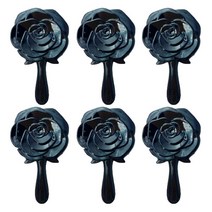 에이비엠코리아 입체 장미 손거울, 블랙, 6개입