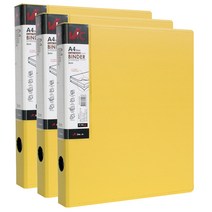 VIC 신소재 D링 바인더 3cm 3공, 노랑, 3개입