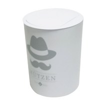 씨에스리빙 뮤첸 종량제봉투 전용 모던 원형 원터치 휴지통 10L, 화이트, 1개