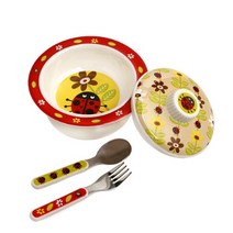 슈가부거 고정 볼세트, 레이디버그, 볼+흡착기+뚜껑+스푼포크, 1세트