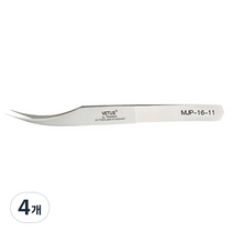 비투스 속눈썹 핀셋 MJP-16-11, 혼합색상, 4개