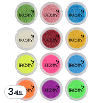 벨로티 고급 젤네일 글리터 레인보우펄 6종 + 형광컬러 6종 세트, 혼합색상, 3세트