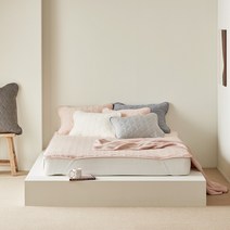 기능성 사계절 누빔 양면 침대패드, 핑크