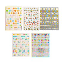 네일은재료빨 컬러풀 스마일 네일 스티커 5종 세트, 혼합색상, 1세트