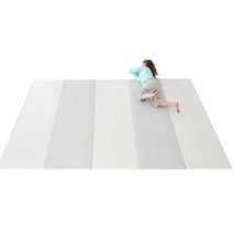 맘앤마음 그랜드 5단 유아 폴더매트 + 밀림방지패드 4p, 크림그레이