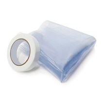 쾌청 창문 베란다 두꺼운 외풍 바람막이 방풍비닐 초특대형 + 양면테이프 세트, 투명