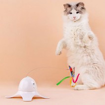 딩동펫 고양이 움직이는 나비 장난감, YT98196, 화이트