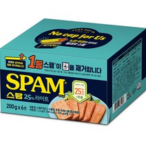 스팸 25% 라이트 햄통조림, 200g, 6개