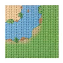 [레고4구스토리지] 요고요 레고 호환 작은블록용 포인트 놀이판 25.5cm × 25.5cm, 강변 곡선