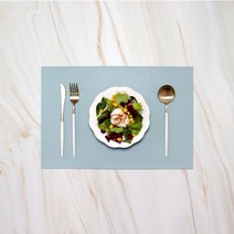 파스텔톤 방수 식탁매트 테이블, 스카이블루, 45 x 30 cm