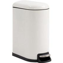 하우스레시피 밀리 무소음 페달 휴지통 슬림 10L, 화이트, 1개