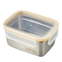 모던하우스 뉴강력 밀폐 스텐락 직사각 용기 옐로우 540ml, 1개, 단품