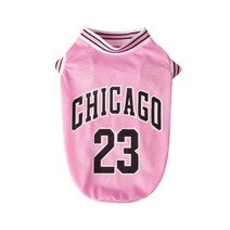 펫보스 강아지 메쉬 유니폼 저지 티셔츠, 핑크