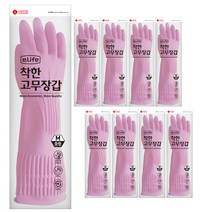 롯데이라이프 착한 고무장갑 중, 핑크, 9개