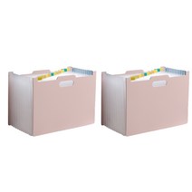 [아코디언바이디] 댓츠댓 아코디언 문서정리 대용량 서류폴더 가로형, 핑크, 2개
