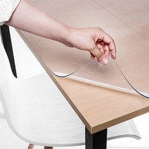 쾌청 식탁용 라운드컷 테이블 매트, 투명, 가로 160cm x 세로 80cm x두께 3mm, 1개